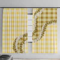 Yellow Hawaii Palaka Window Curtain Hawaiian Honohono Lei LT05 With Hooks Yellow - Polynesian Pride