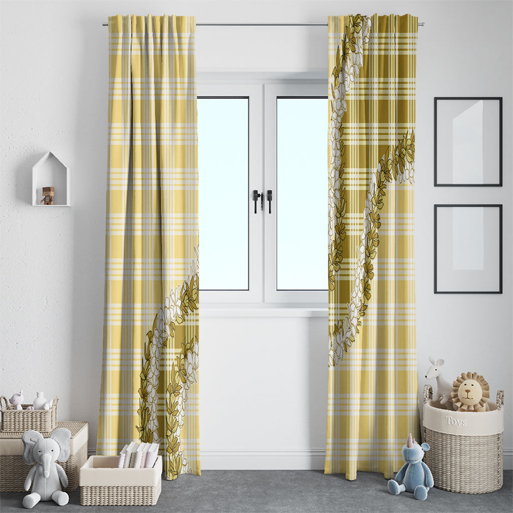 Yellow Hawaii Palaka Window Curtain Hawaiian Honohono Lei LT05 - Polynesian Pride