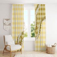 Yellow Hawaii Palaka Window Curtain Hawaiian Honohono Lei LT05 - Polynesian Pride