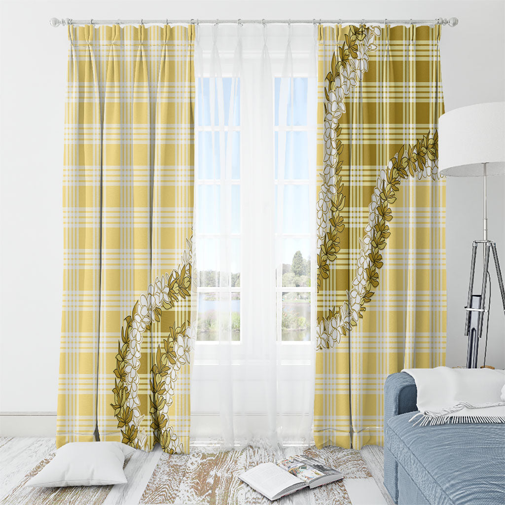 Yellow Hawaii Palaka Window Curtain Hawaiian Honohono Lei LT05 - Polynesian Pride