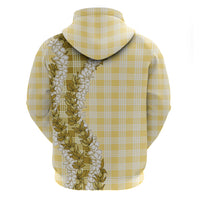 Yellow Hawaii Palaka Zip Hoodie Hawaiian Honohono Lei LT05 - Polynesian Pride