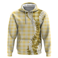 Yellow Hawaii Palaka Zip Hoodie Hawaiian Honohono Lei LT05 Pullover Hoodie Yellow - Polynesian Pride