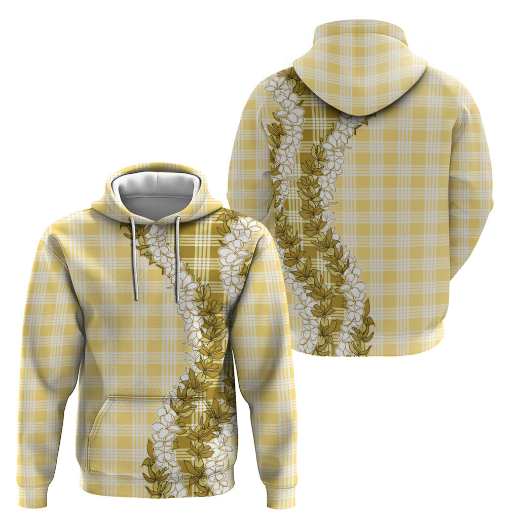 Yellow Hawaii Palaka Zip Hoodie Hawaiian Honohono Lei LT05 - Polynesian Pride