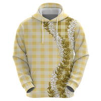 Yellow Hawaii Palaka Zip Hoodie Hawaiian Honohono Lei LT05 - Polynesian Pride