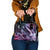 Hawaiian Monk Seal Shoulder Handbag Kakau Tribal Pattern Violet Gradient