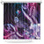 Hawaiian Monk Seal Shower Curtain Kakau Tribal Pattern Violet Gradient