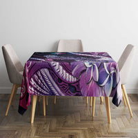 Hawaiian Monk Seal Tablecloth Kakau Tribal Pattern Violet Gradient