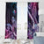 Hawaiian Monk Seal Window Curtain Kakau Tribal Pattern Violet Gradient