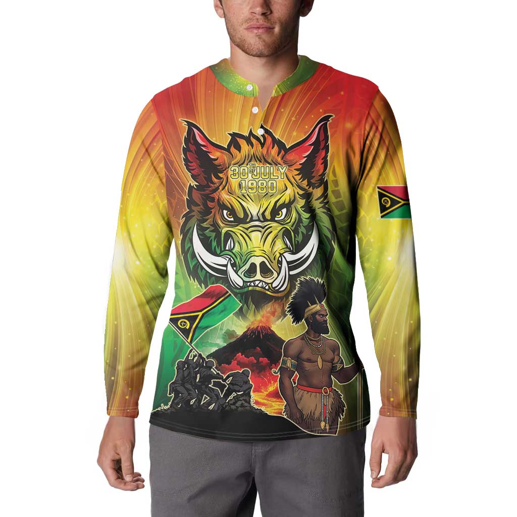 Vanuatu July 30th 1980 Button Sweatshirt Happy Independence Day - Polynesian Pride