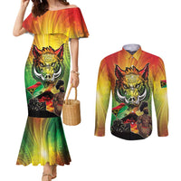 Vanuatu July 30th 1980 Couples Matching Mermaid Dress and Long Sleeve Button Shirt Happy Independence Day - Polynesian Pride