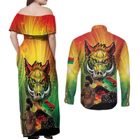 Vanuatu July 30th 1980 Couples Matching Off Shoulder Maxi Dress and Long Sleeve Button Shirt Happy Independence Day - Polynesian Pride