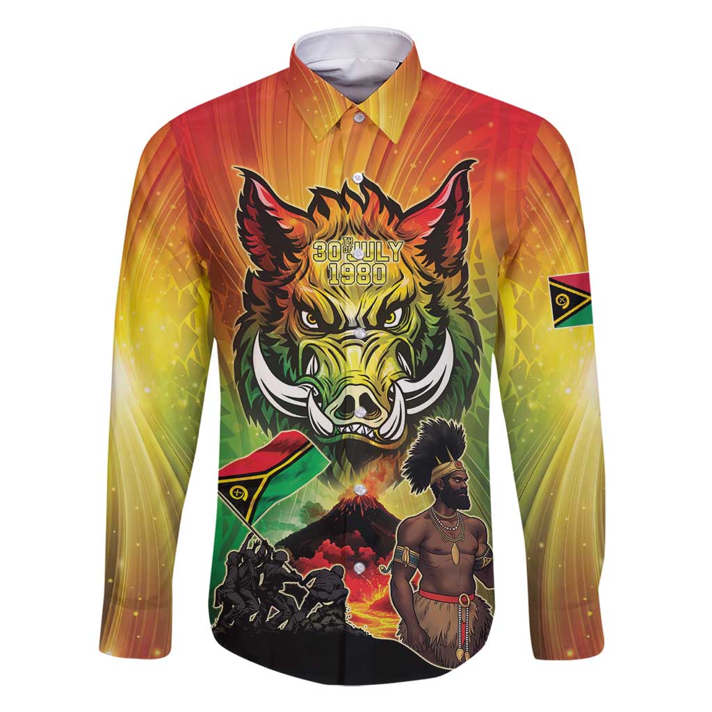 Vanuatu July 30th 1980 Family Matching Long Sleeve Bodycon Dress and Hawaiian Shirt Happy Independence Day - Polynesian Pride