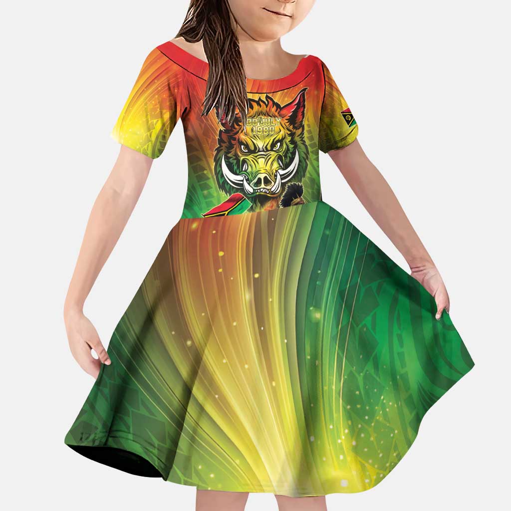 Vanuatu July 30th 1980 Family Matching Puletasi and Hawaiian Shirt Happy Independence Day - Polynesian Pride