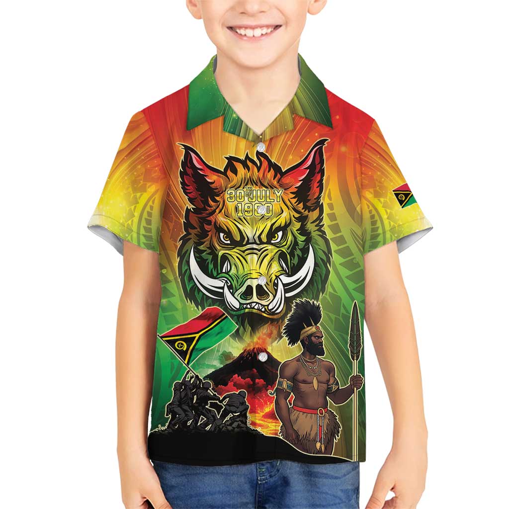 Vanuatu July 30th 1980 Family Matching Puletasi and Hawaiian Shirt Happy Independence Day - Polynesian Pride