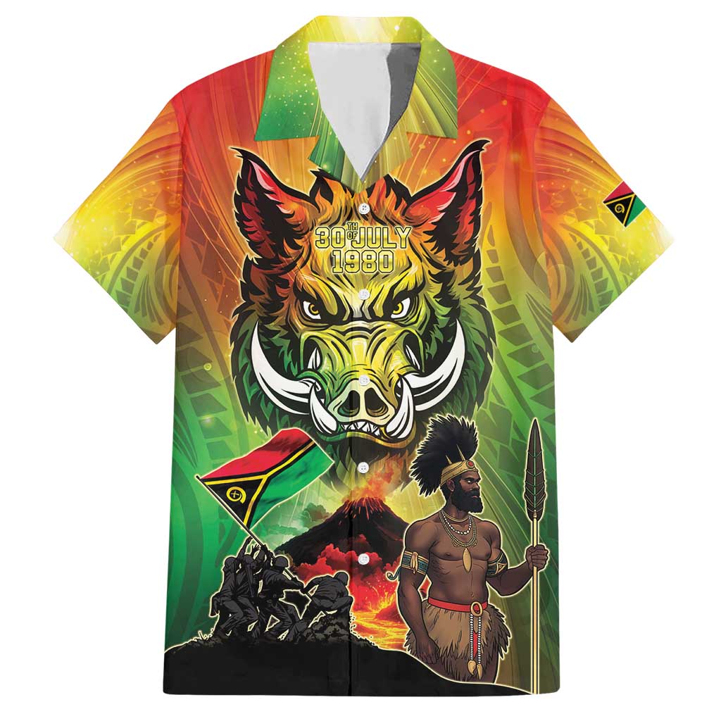 Vanuatu July 30th 1980 Family Matching Short Sleeve Bodycon Dress and Hawaiian Shirt Happy Independence Day - Polynesian Pride