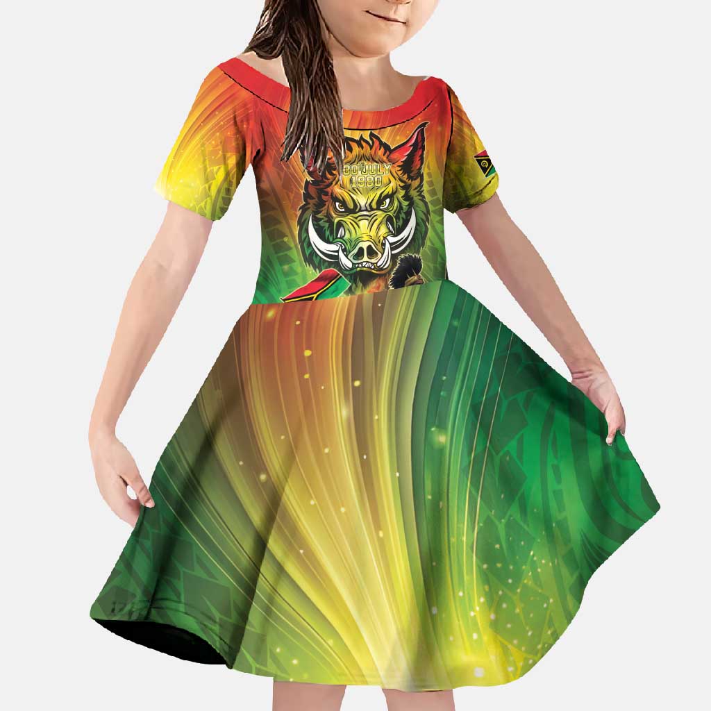 Vanuatu July 30th 1980 Family Matching Tank Maxi Dress and Hawaiian Shirt Happy Independence Day - Polynesian Pride