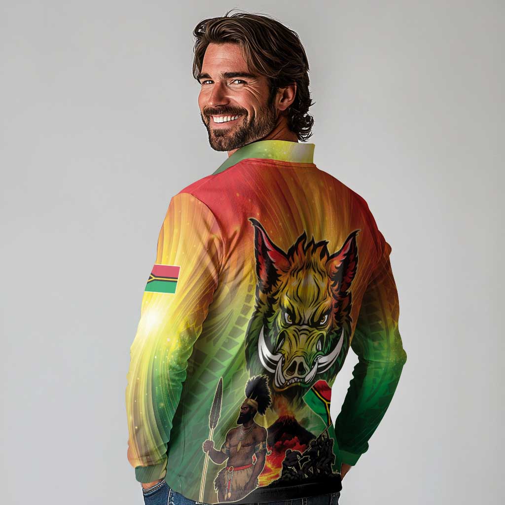 Vanuatu July 30th 1980 Long Sleeve Polo Shirt Happy Independence Day - Polynesian Pride