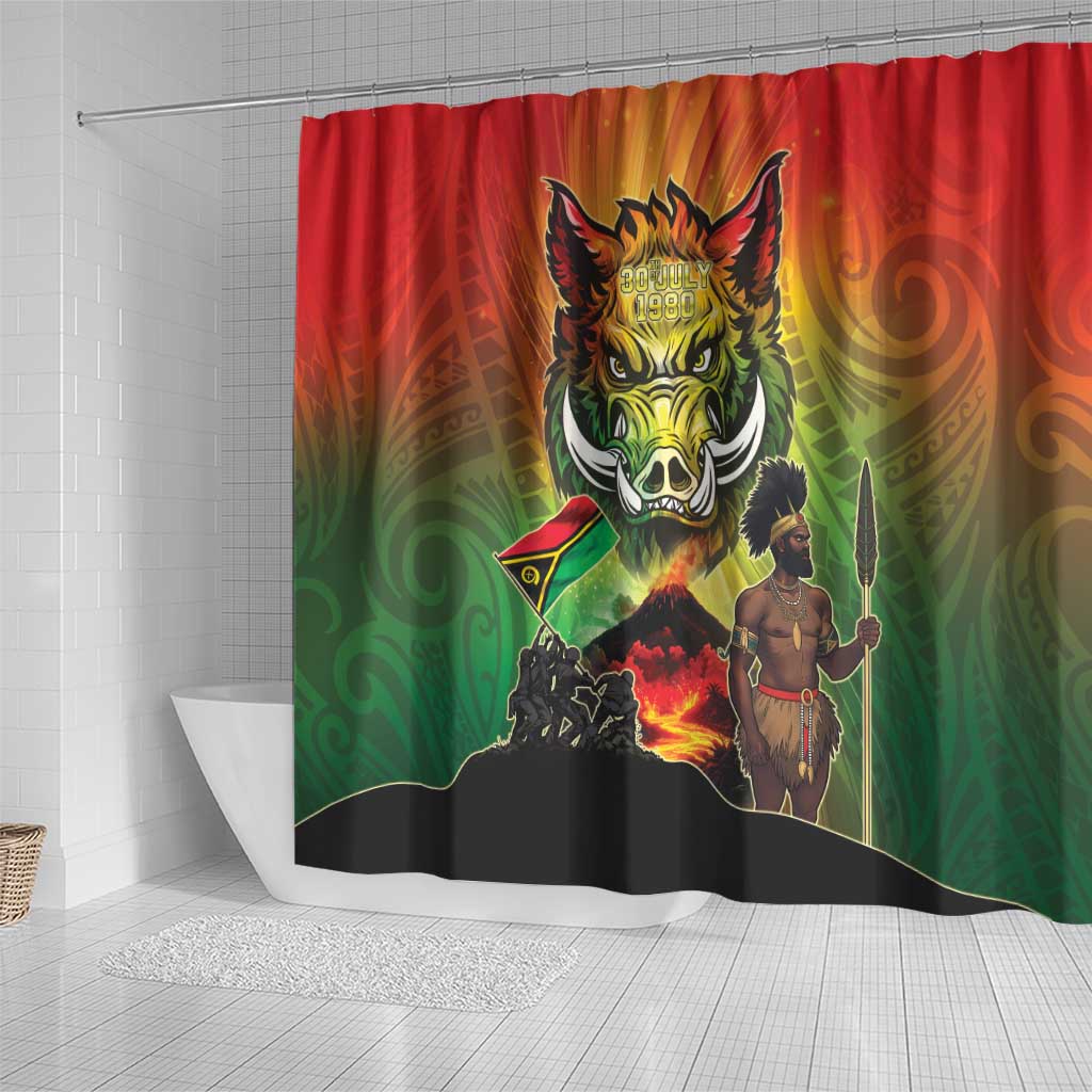Vanuatu July 30th 1980 Shower Curtain Happy Independence Day - Polynesian Pride