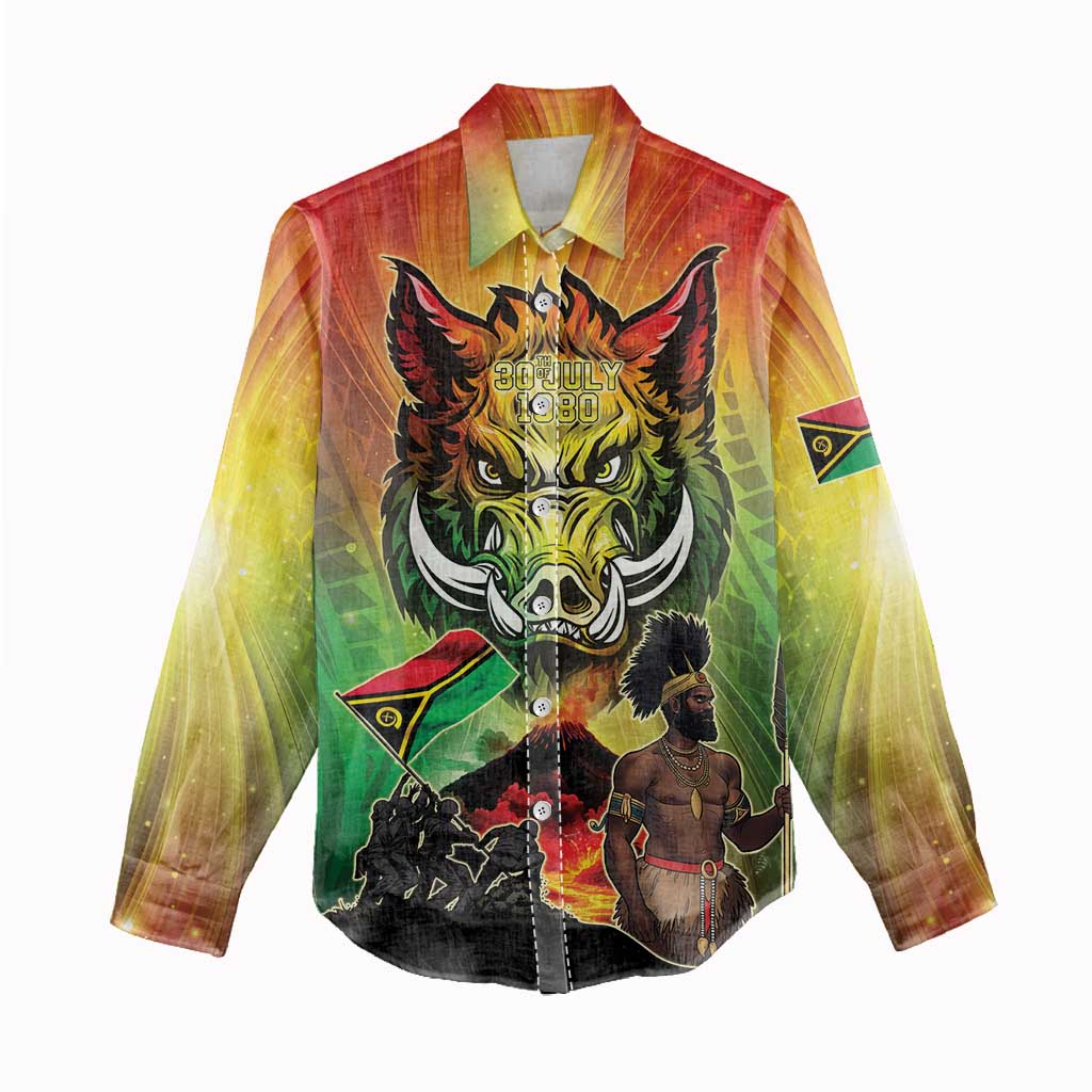 Vanuatu July 30th 1980 Women Casual Shirt Happy Independence Day - Polynesian Pride