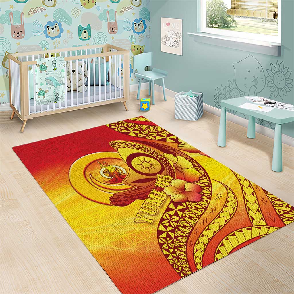 Vanuatu 45 Yia Indipendens Anivesari Area Rug Tamtam Drum With Boar Tusk - Polynesian Pride