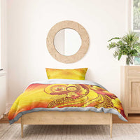 Vanuatu 45 Yia Indipendens Anivesari Bedding Set Tamtam Drum With Boar Tusk - Polynesian Pride