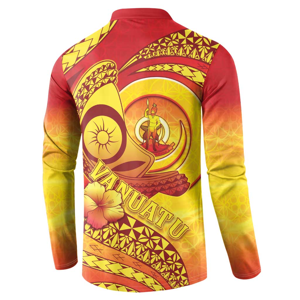 Vanuatu 45 Yia Indipendens Anivesari Button Sweatshirt Tamtam Drum With Boar Tusk - Polynesian Pride