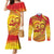Vanuatu 45 Yia Indipendens Anivesari Couples Matching Mermaid Dress and Long Sleeve Button Shirt Tamtam Drum With Boar Tusk - Polynesian Pride