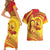 Vanuatu 45 Yia Indipendens Anivesari Couples Matching Short Sleeve Bodycon Dress and Hawaiian Shirt Tamtam Drum With Boar Tusk - Polynesian Pride