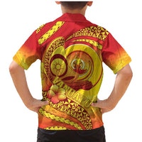 Vanuatu 45 Yia Indipendens Anivesari Family Matching Mermaid Dress and Hawaiian Shirt Tamtam Drum With Boar Tusk - Polynesian Pride