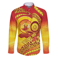 Vanuatu 45 Yia Indipendens Anivesari Family Matching Puletasi and Hawaiian Shirt Tamtam Drum With Boar Tusk - Polynesian Pride