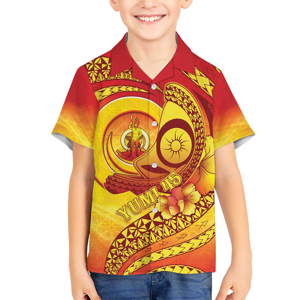 Vanuatu 45 Yia Indipendens Anivesari Hawaiian Shirt Tamtam Drum With Boar Tusk - Polynesian Pride