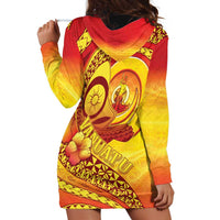 Vanuatu 45 Yia Indipendens Anivesari Hoodie Dress Tamtam Drum With Boar Tusk - Polynesian Pride