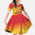 Vanuatu 45 Yia Indipendens Anivesari Kid Short Sleeve Dress Tamtam Drum With Boar Tusk - Polynesian Pride
