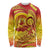 Vanuatu 45 Yia Indipendens Anivesari Long Sleeve Shirt Tamtam Drum With Boar Tusk - Polynesian Pride