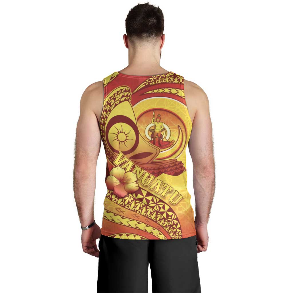 Vanuatu 45 Yia Indipendens Anivesari Men Tank Top Tamtam Drum With Boar Tusk - Polynesian Pride