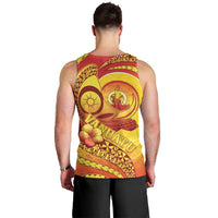 Vanuatu 45 Yia Indipendens Anivesari Men Tank Top Tamtam Drum With Boar Tusk - Polynesian Pride