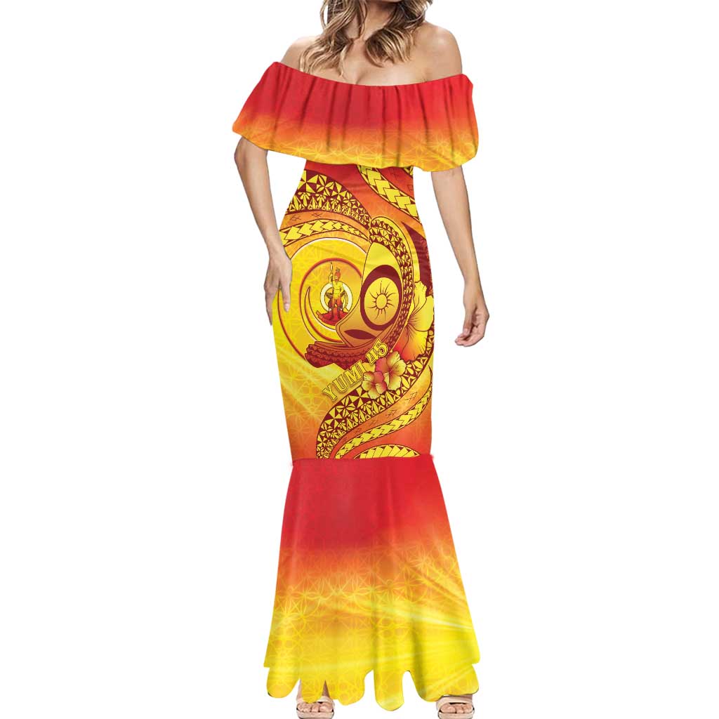 Vanuatu 45 Yia Indipendens Anivesari Mermaid Dress Tamtam Drum With Boar Tusk - Polynesian Pride