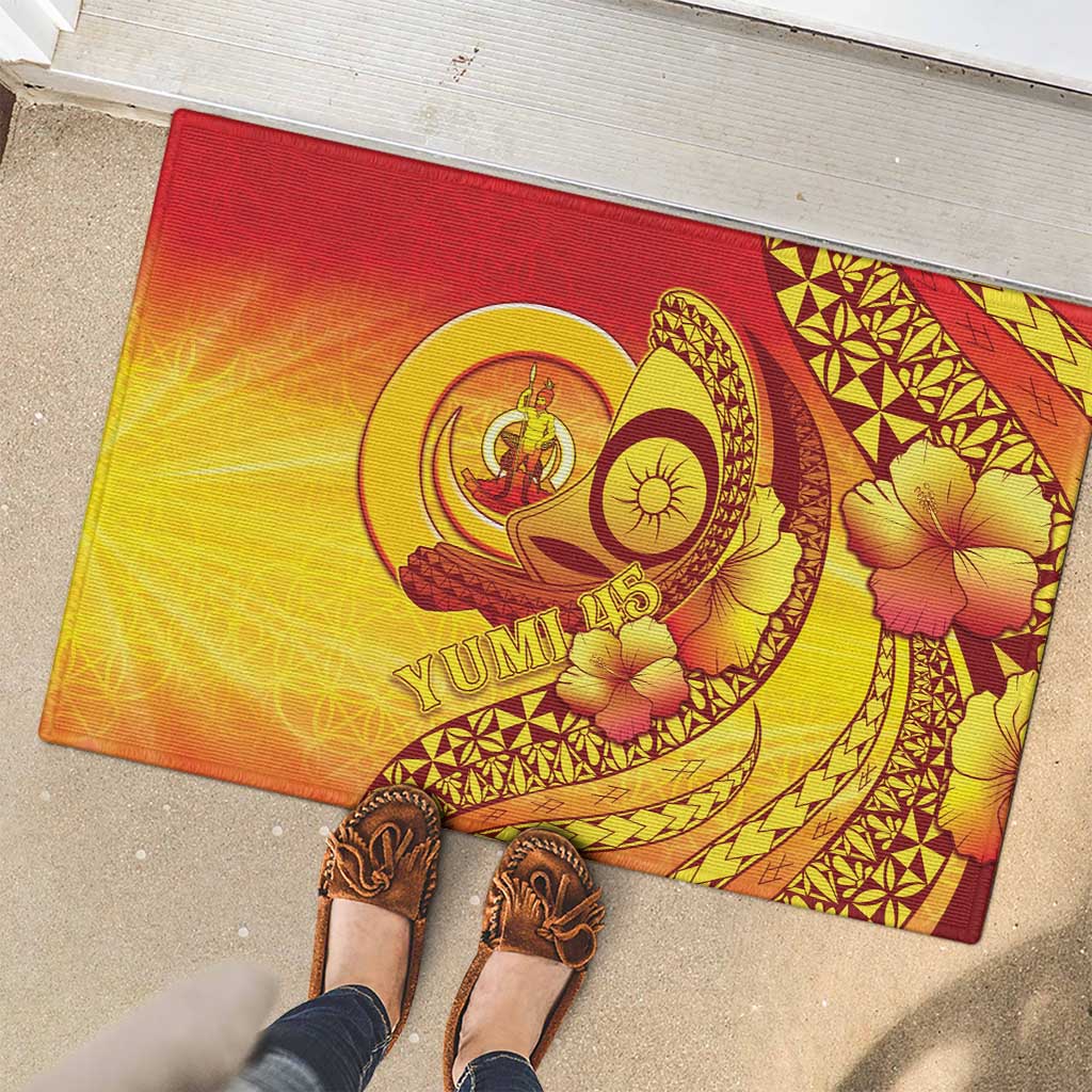 Vanuatu 45 Yia Indipendens Anivesari Rubber Doormat Tamtam Drum With Boar Tusk - Polynesian Pride