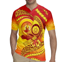 Vanuatu 45 Yia Indipendens Anivesari Rugby Jersey Tamtam Drum With Boar Tusk - Polynesian Pride