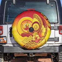 Vanuatu 45 Yia Indipendens Anivesari Spare Tire Cover Tamtam Drum With Boar Tusk - Polynesian Pride