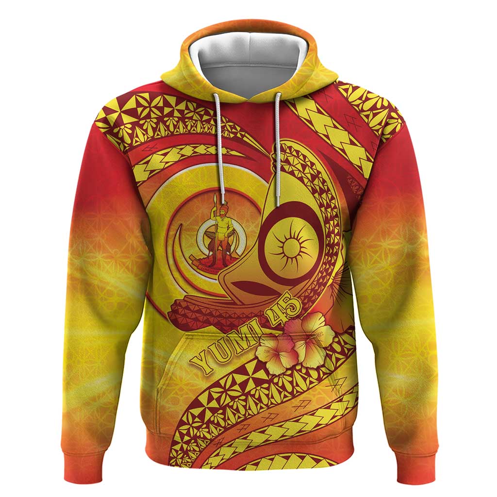Vanuatu 45 Yia Indipendens Anivesari Zip Hoodie Tamtam Drum With Boar Tusk - Polynesian Pride