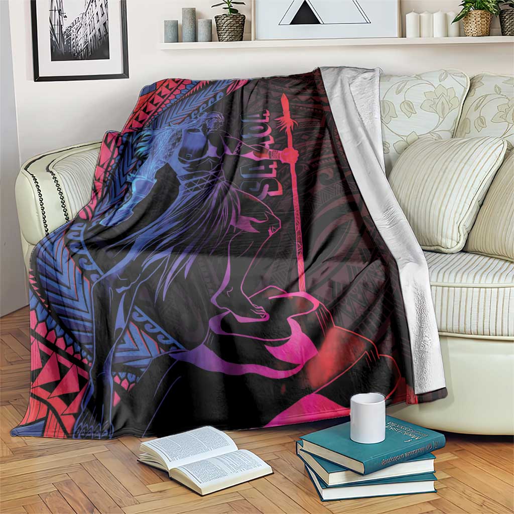 Samoan Pride Blanket The Tui Manua LT05 Black - Polynesian Pride