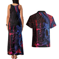 Samoan Pride Couples Matching Tank Maxi Dress and Hawaiian Shirt The Tui Manua - Polynesian Pride