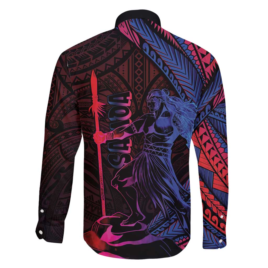 Samoan Pride Family Matching Long Sleeve Bodycon Dress and Hawaiian Shirt The Tui Manua - Polynesian Pride