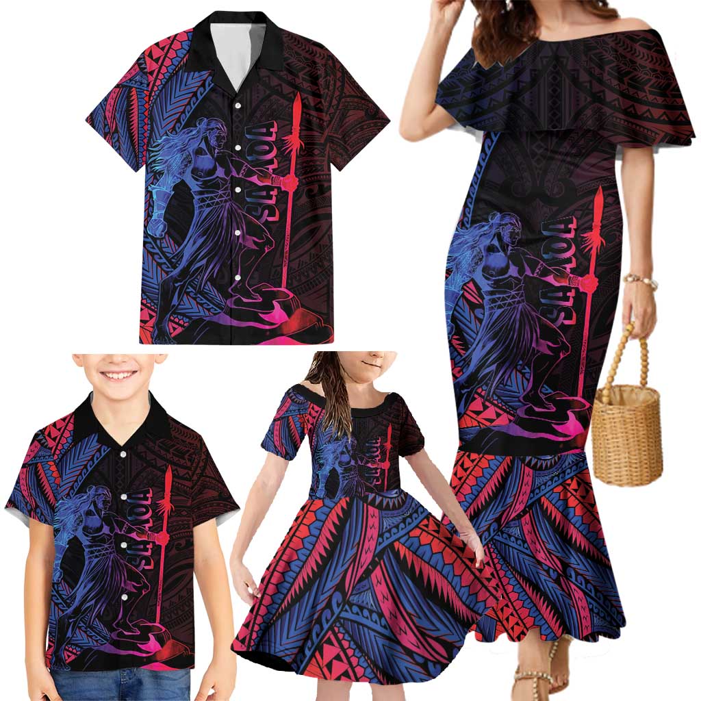 Samoan Pride Family Matching Mermaid Dress and Hawaiian Shirt The Tui Manua - Polynesian Pride