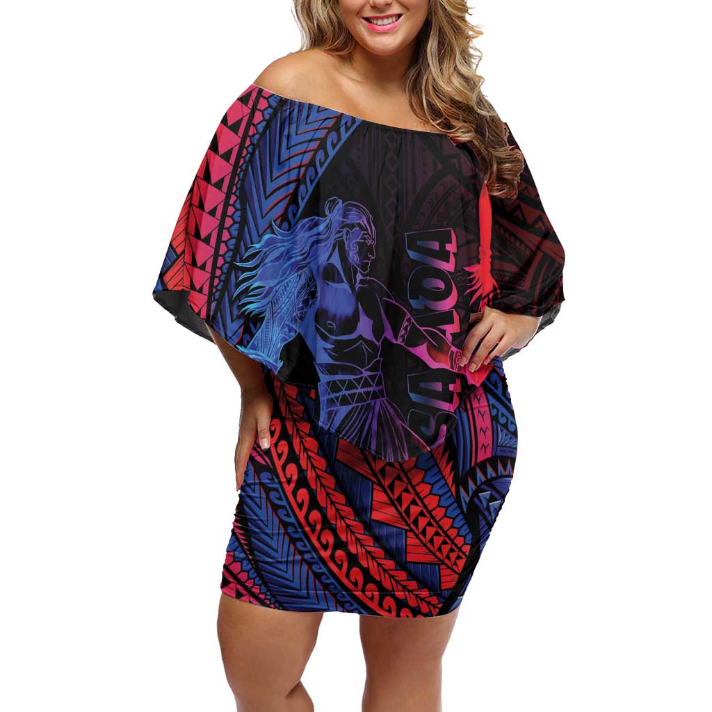 Samoan Pride Family Matching Off Shoulder Short Dress and Hawaiian Shirt The Tui Manua - Polynesian Pride