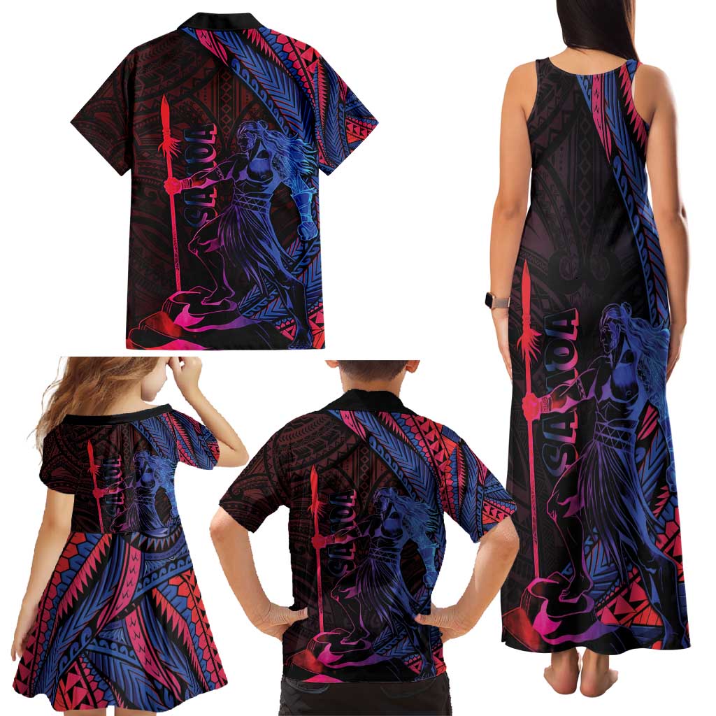 Samoan Pride Family Matching Tank Maxi Dress and Hawaiian Shirt The Tui Manua - Polynesian Pride