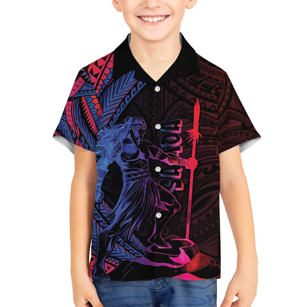 Samoan Pride Kid Hawaiian Shirt The Tui Manua LT05 Kid Black - Polynesian Pride