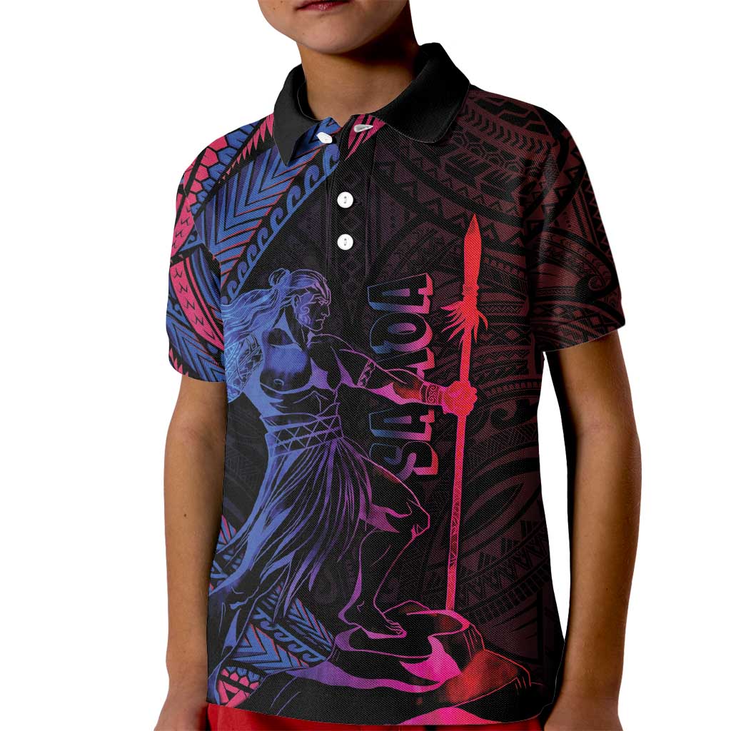Samoan Pride Kid Polo Shirt The Tui Manua LT05 Kid Black - Polynesian Pride