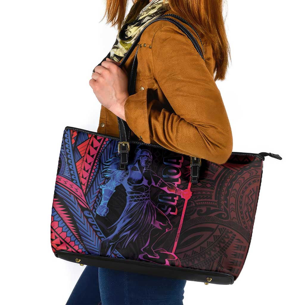 Samoan Pride Leather Tote Bag The Tui Manua LT05 Black - Polynesian Pride
